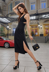 Aachcol Peep Toe Platform Ankle Strap Heels | 5.9" Block Heel Shoes