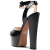 Aachcol Peep Toe Platform Ankle Strap Heels | 5.9" Block Heel Shoes