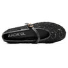 Aachcol Women's Lace Sequin Buckle Flats | Casual Elegant Dress Shoes