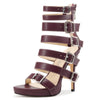 Aachool Women's Multi Strap Buckle High Heel Sandals | Strappy Stiletto Heels