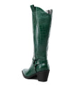 Women Ladies Cowboy Boots for Women Western Cowgirl Boots Embroidered Pointed Toe Mid Calf Boots with Chunky Block Heel 6CM Heels