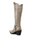 Women Ladies Cowboy Boots for Women Western Cowgirl Boots Embroidered Pointed Toe Mid Calf Boots with Chunky Block Heel 6CM Heels