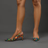 Ladies' Pointed Toe Slingback Pumps 2.3-Inch Heel, Alluringly Sleek with Patent Leather Finish, Colorful Prints Fashionably Versatile Shoes