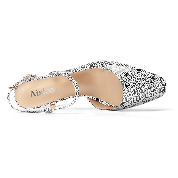 Ladies' Petite Square Toe Slingback Pumps 2.3-Inch Heel, Sleek and Sexy with Patent Leather Finish, Fashionably Versatile