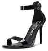 CASTAMERE Womens High Heels Sandals Buckle Ankle Strap Open Toe Basic 10CM Stilettos Sandal