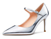 CASTAMERE Women High Heels Pumps Pointed-Toe Mary-Jane Stiletto Pump Evening Shoes 3 Inch Heel