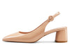 CASTAMERE Womens Chunky Block Heels Slingback Pumps Slip-on Pointy Toe 5CM Heel Sandals