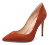 CASTAMERE Womens Basic High Heels Pumps Slip On Pointy Toe Stilettos 10CM Heel