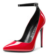 CASTAMERE Womens Sexy Ankle Strap High Heels Pumps Elegant Pointy Toe Stilettos 12CM Heel Shoes