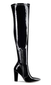 NobleOnly Women's High Heels Over Knee Boots Pointed-Toe Sexy Boot with Zipper Basic Office Boot 4" Chunky Heel Shoes