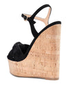 CASTAMERE Women's Sky High Wedge Heel Sandals Ankle-Strap Open-Toe High Heels Sandal Bowknot Party Dress 6Inch Heel Shoes