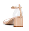 CASTAMERE Womens Chunky Block Mid Heels Sandals Transparent Ankle Strap Open Toe 5CM Heeled Sandal