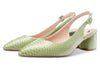 CASTAMERE Womens Chunky Block Heels Slingback Pumps Slip-on Pointy Toe 5CM Heel Sandals