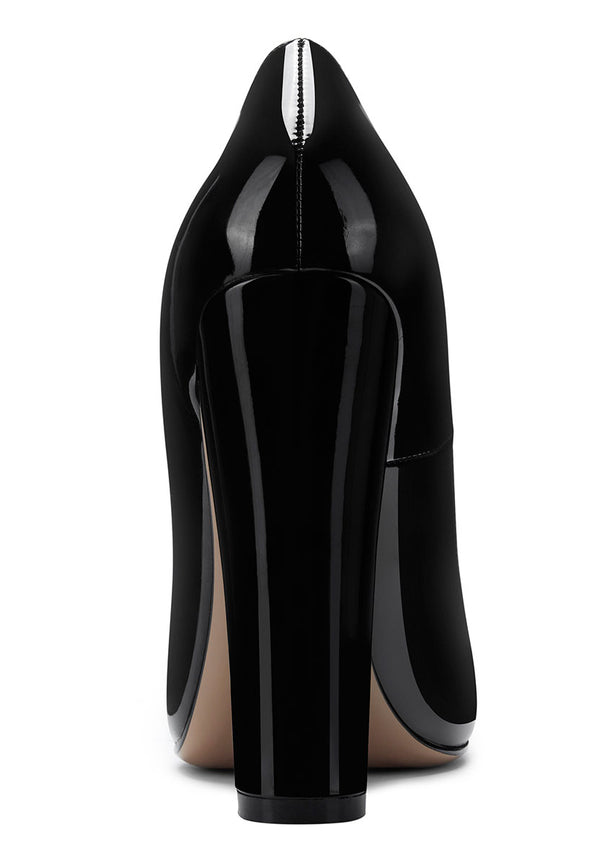 CASTAMERE Womens Sky High Block Heels Pumps Pointed Toe Slip-on 4.7 Inch Heels Classic Shoes