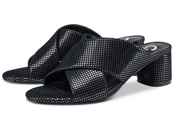CASTAMERE Womens Chunky Block Heels Slippers Slip-on Strappy Open Toe Sandals 5CM Heeled Sandal