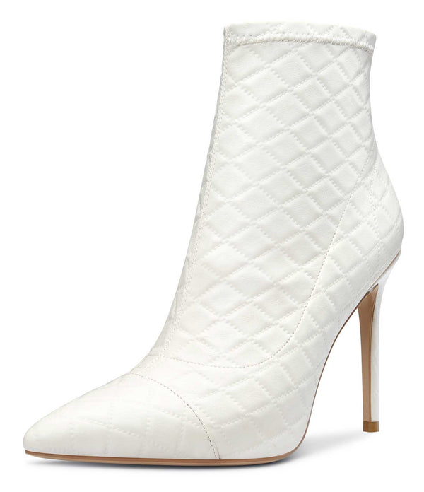 CASTAMERE Women's High Heel Ankle Boots Slip-on Pointed Toe Stretch Boot Stilettos Basic Classic Boots 10CM Heels