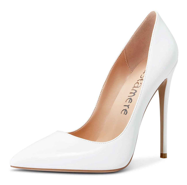 CASTAMERE Womens Sky High Heels Basic Pumps Pointed Toe Stilettos 12CM Heel Satin Shoes
