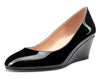 CASTAMERE Women's Mid-Heel Pumps Closed Round Toe Wedge Comfort Dress Pump Office 2Inch Heels Wedges Shoes
