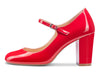 CASTAMERE Women Chunky Heel Pumps Mary Jane High Heels Round-Toe Shoes Dinner Wedding Pump 3Inch Block Heels