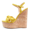 CASTAMERE Women's Sky High Wedge Heel Sandals Ankle-Strap Open-Toe High Heels Sandal Bowknot Party Dress 6Inch Heel Shoes