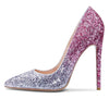 CASTAMERE Womens Sky High Heels Basic Pumps Pointed Toe Stilettos 12CM Heel Glitter Shoes