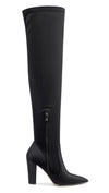 NobleOnly Women's High Heels Over Knee Boots Pointed-Toe Sexy Boot with Zipper Basic Office Boot 4" Chunky Heel Shoes