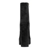 Castamere Women Platform Ankle Boots Short Bootie High Heel Close Toe Chunky Block 5.9 Inches Heels Zipper Slip-on Boots Black Suede