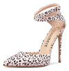 CASTAMERE Womens Ankle Strap High Heels Sandals Pointed Toe Sexy Sandal 12CM Stilettos Pumps