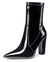 NobleOnly Women's High Heels Ankle Boots Pointed Toe Boot with Zipper Basic Office Boot 4" Chunky Heel Shoes