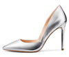 CASTAMERE Womens D'Orsay Slip On High Heels Pumps Elegant Pointy Toe Stilettos 10CM Heel Shoes