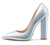 CASTAMERE Womens Sky High Block Heels Pumps Pointed Toe Slip-on 4.7 Inch Heels Classic Shoes