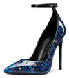 CASTAMERE Womens Sexy Ankle Strap High Heels Pumps Elegant Pointy Toe Stilettos 12CM Heel Shoes