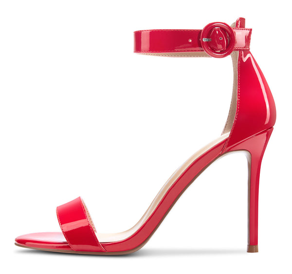 CASTAMERE Womens High Heels Sandals Buckle Ankle Strap Open Toe Basic 10CM Stilettos Sandal
