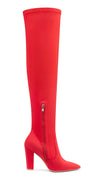 NobleOnly Women's High Heels Over Knee Boots Pointed-Toe Sexy Boot with Zipper Basic Office Boot 4" Chunky Heel Shoes