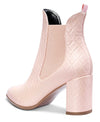 CASTAMERE Women's Chunky Block Heels Chelsea Boots Mid Heel Ankle Slip-on Pointed Toe Stretch Bootie 10CM Boot