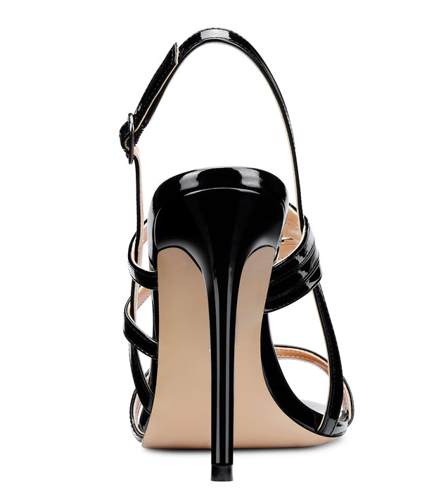CASTAMERE Women High Heels Roman Sandals Slingback Stiletto Thin Heel Ankle Straps 10CM Shoes