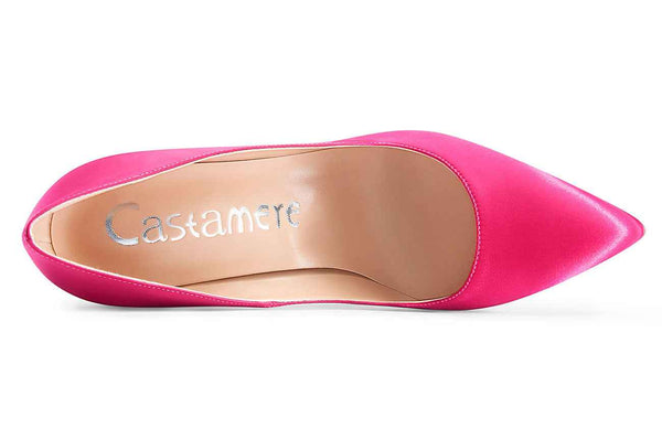 CASTAMERE Womens Sky High Heels Basic Pumps Pointed Toe Stilettos 12CM Heel Satin Shoes