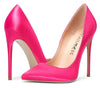 CASTAMERE Womens Sky High Heels Basic Pumps Pointed Toe Stilettos 12CM Heel Satin Shoes