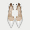 Castamere Women High Stiletto Heel Pointed Toe Pumps Slip-on Bow-Knot Wedding Sexy Dress 3.3 Inches Heels White Patent