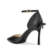 Castamere Women Stiletto High Heel Pointed Toe Pumps Ankle Strap Two-Piece Bow-Knot Wedding Dress 3.3 Inches Heels Black