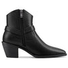 Aachcol Women Ankle Boots Short Bootie Square Toe Low Kitten Chunky Block Heel Western Cowboy Cowgirl Matte Zipper Dress Shoes Black 2.5 Inch