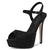 DearOnly Womens Platform Sandals Peep Open Toe Ankle Strap Stiletto High Heel Suede Dress Shoes Bridal Wedding Black 5 Inch
