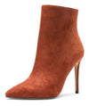 CASTAMERE Womens High Heel Ankle Boots Pointed Toe Slip-on Buckle Stiletto Boot 10CM Heels