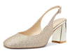NobleOnly Womens Slingback Chunky Heels Pumps Comfortable Leather Square-Toe Block Mid-Heels Office Classic Fashion Shoes 7.5 cm Heel