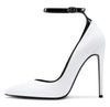 CASTAMERE Womens Sexy Ankle Strap High Heels Pumps Elegant Pointy Toe Stilettos 12CM Heel Shoes