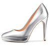 CASTAMERE Womens High Heels Platform Pumps Slip-on Stilettos 12CM Heel Office Dress Patent Shoes