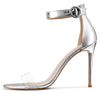 CASTAMERE Womens High Heels Sandals Buckle Ankle Strap Open Toe Basic 10CM Stilettos Sandal