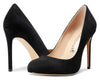 CASTAMERE Womens Round Toe High Heels Pumps Slip On Stilettos 10CM Heel Bling Suede