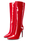 CASTAMERE Womens Knee High Boots High Heels Elegant Pointy Toe Stilettos Boot with Zipper 10CM Heel