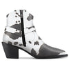 Aachcol Women Ankle Boots Short Bootie Square Toe Low Kitten Chunky Block Heel Western Cowboy Cowgirl Matte Zipper Dress Shoes Multicolor 2.5 Inch